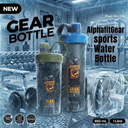 Alpha Fit Gear Sports Water Bottle Pair Of 2  1L + 800 ML
