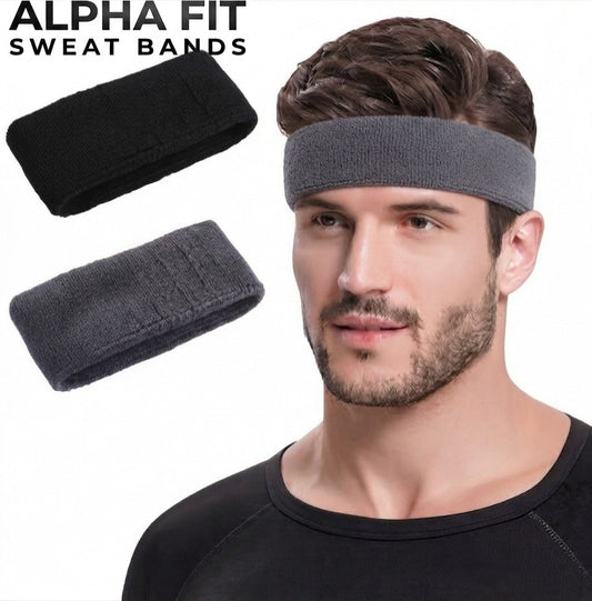 Alpha Fit Sweat Band  Excellent Sweat Absorption  Pair of Two