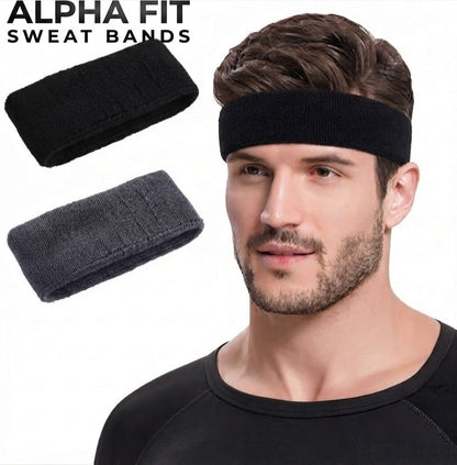 Alpha Fit Sweat Band  Excellent Sweat Absorption  Pair of Two