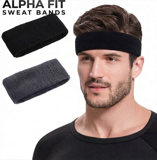 Alpha Fit Sweat Band  Excellent Sweat Absorption  Pair of Two