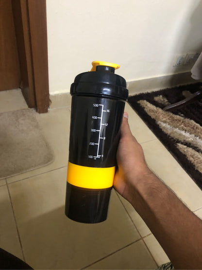 Fancy Matte Protein Shaker Bottle (800ml) with Powder Storage Compartment  Premium Gym Mixer