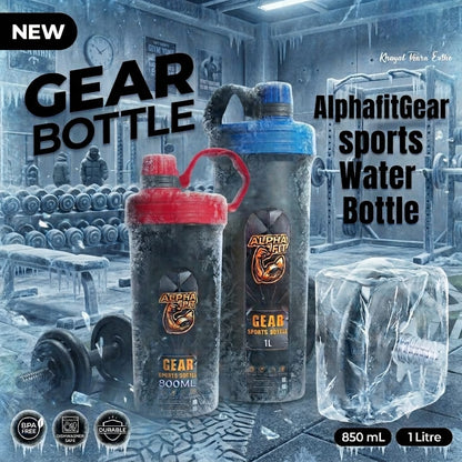 Alpha Fit Gear Sports Water Bottle Pair Of 2  1L + 800 ML